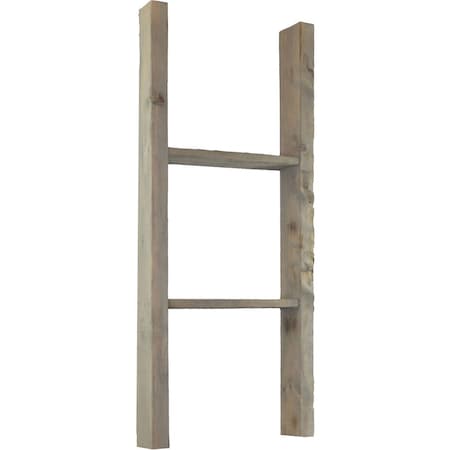 Ekena Millwork 15"W x 36"H x 3 1/2"D Vintage Farmhouse 2 Rung Ladder, Barnwood Decor Collection, Reclaimed Grey DECR015X036X04LDRGY